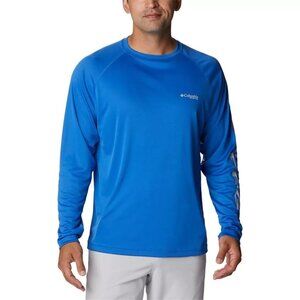 Columbia Men's Terminal Tackle PFG Fish Star Long Sleeve Vivid Blue Marlin Small